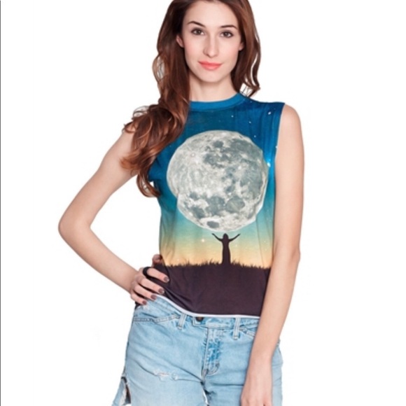 Zara terez big moon 🌚 muscle tank size M- JUNIORS - Picture 1 of 4